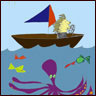 Norman, the hedgehog, goes sailing.