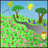 A little boy enjoys flying a kite in the park.