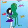 A girl and an octopus share a hug